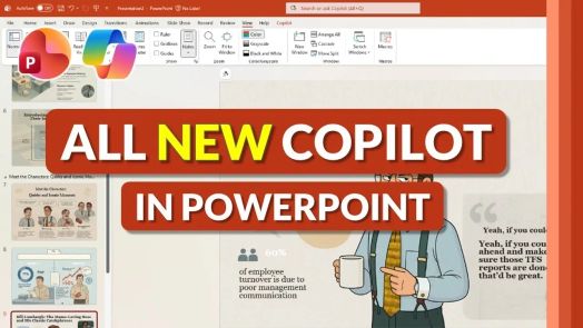 Bộ bài thuyết trình PowerPoint được dịch sang tiếng Tây Ban Nha bằng Copilot, với trang chiếu gốc bên cạnh phiên bản mới để so sánh nhanh.