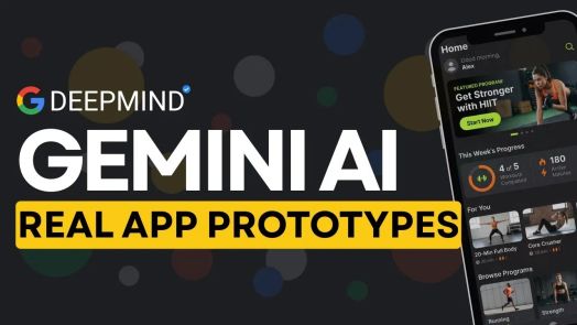 Gemini 3 Pro b&ecirc;n trong Stitch đang lập kế hoạch bố cục, sau đ&oacute; tạo m&atilde; sạch với c&aacute;c luồng li&ecirc;n kết, n&uacute;t v&agrave; hoạt ảnh.