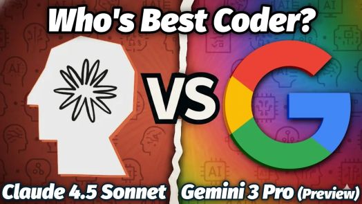 Chế độ xem so sánh kết quả của Claude 4.5 Sonnet và Gemini 3 Pro trong các tác vụ mã hóa.
