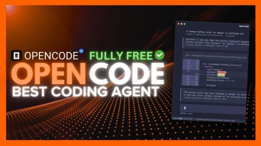 Một nhà phát triển chuyển đổi phiên trong OpenCode trong khi xem các gợi ý LSP và các lệnh nhanh trong thanh bên.
