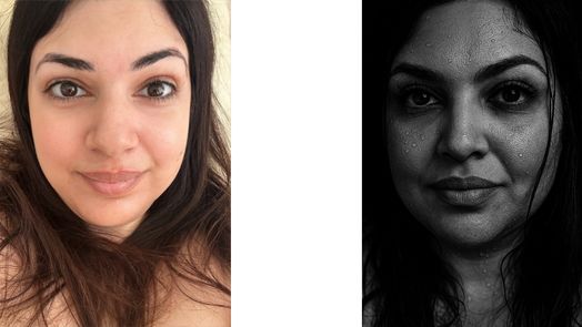 Ảnh tự sướng của Ariane Sherine v&agrave; h&igrave;nh ảnh ChatGPT