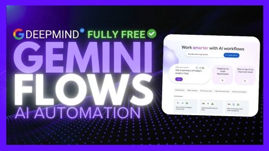 Trình tạo tác nhân AI của Google Flows hiển thị quy trình làm việc kéo và thả cho Gmail và Google Sheets