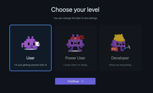 C&oacute; thể l&agrave; h&igrave;nh vẽ ngẫu hứng về &lrm;văn bản cho biết '&lrm;Choose Chooseyourlevel your level You can change this later You.canchangethislaterinthestin in the esettings User I'mjustgettingstartedwith.Al AI I'm just gettin star ted with Power User سلهه Developer Continue&lrm;'&lrm;