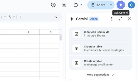 Hướng dẫn d&agrave;nh cho người mới bắt đầu để th&agrave;nh thạo Gemini + Google Sheets