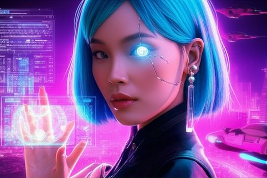 Chân dung Chibi phong cách Y3K tương lai