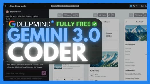 Gemini 3.0 Chế độ xây dựng tạo mã ứng dụng với bảng xem trước trực tiếp