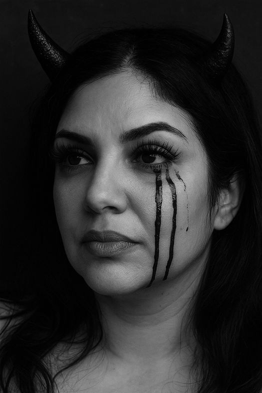 Ariane Sherine với cặp sừng đen trắng