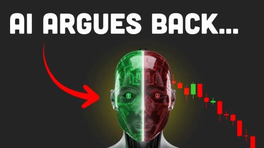 Chế độ xem bảng điều khiển của c&aacute;c t&aacute;c nh&acirc;n AI đang tranh luận về c&aacute;c ghi ch&uacute; tăng v&agrave; giảm trước khi đề xuất một vị thế cổ phiếu m&ocirc; phỏng.