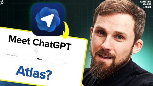 Ảnh chụp màn hình giao diện trình duyệt ChatGPT Atlas thể hiện các tính năng điều khiển bằng AI của nó
