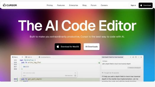 Ảnh chụp m&agrave;n h&igrave;nh trang chủ của Cursor