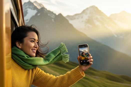 Bức ảnh điện ảnh chụp từ cửa sổ tàu