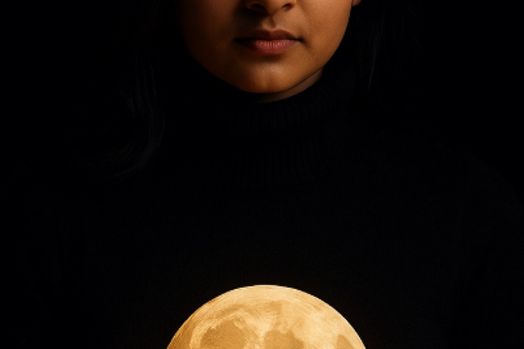 Ảnh chân dung huyền ảo: Vầng trăng trong tay